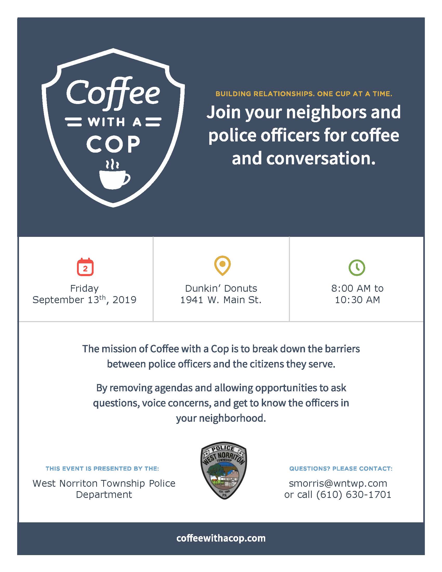 WNPD Coffee With A Cop Flyer (9-13-19)