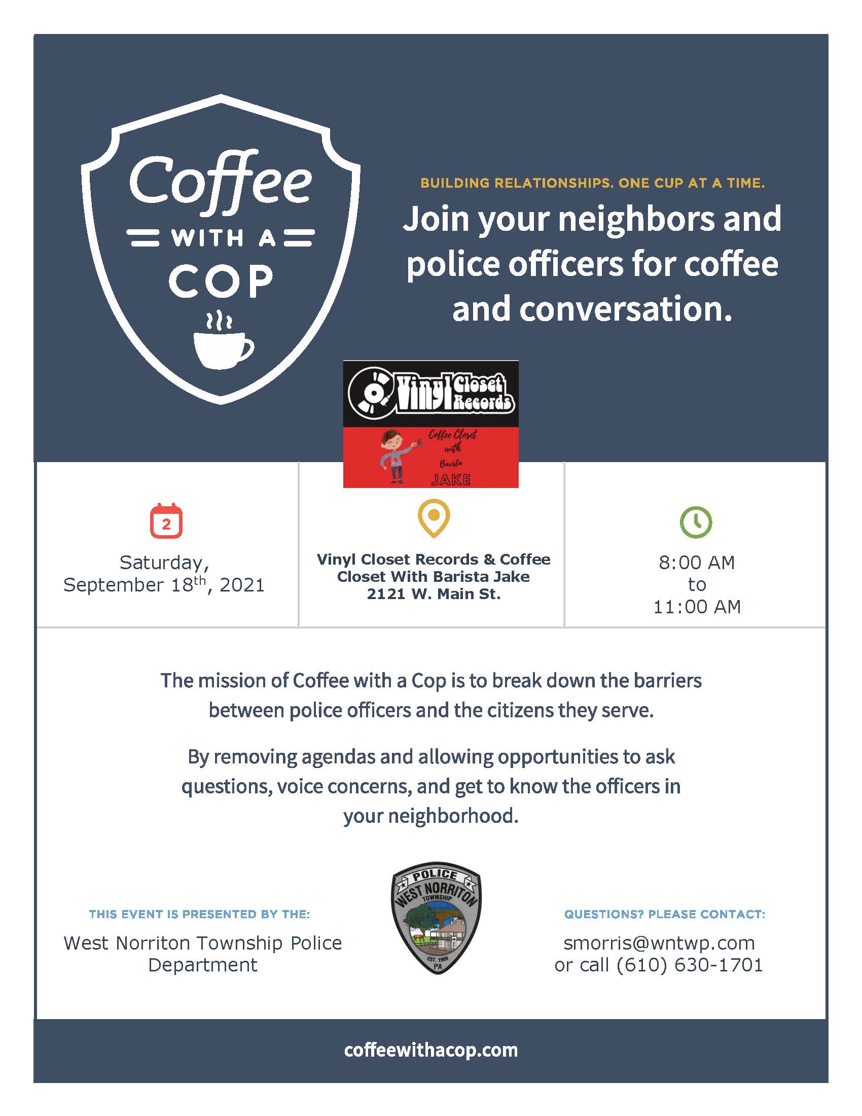 WNPD Coffee With A Cop Flyer (9-18-21)