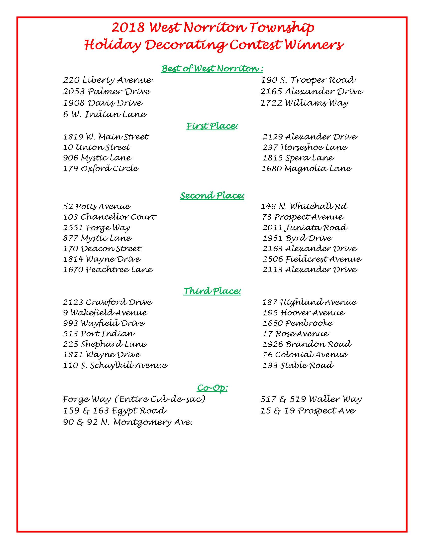 2018 - Decorating Winners - Website